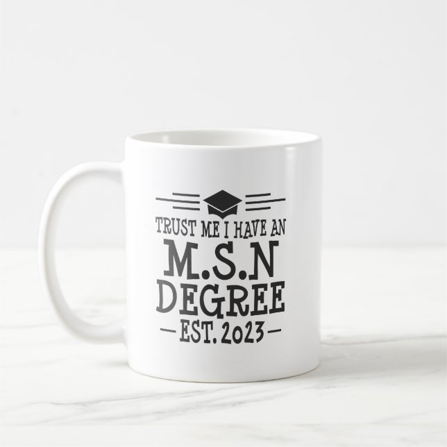 MSN Abschluss 2023 Master Science in Nursing Kaffeetasse (Links)