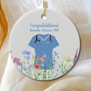 MSN Krankenpfleger Blue Scrubs Keramik Ornament