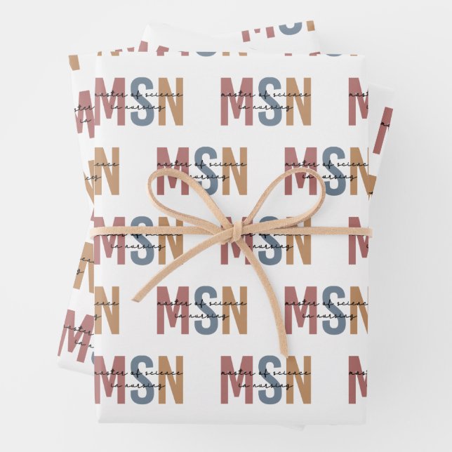 MSN Master of Science in Nursing Abschluss Geschenkpapier Set (Beispiel)