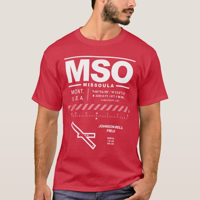 MSO-T - Shirt am internationalen Flughafen Missoul (Vorderseite)