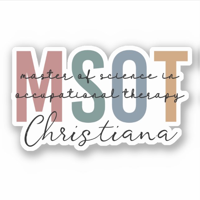 MSOT-Master für Berufstherapie Aufkleber (Vorderseite)