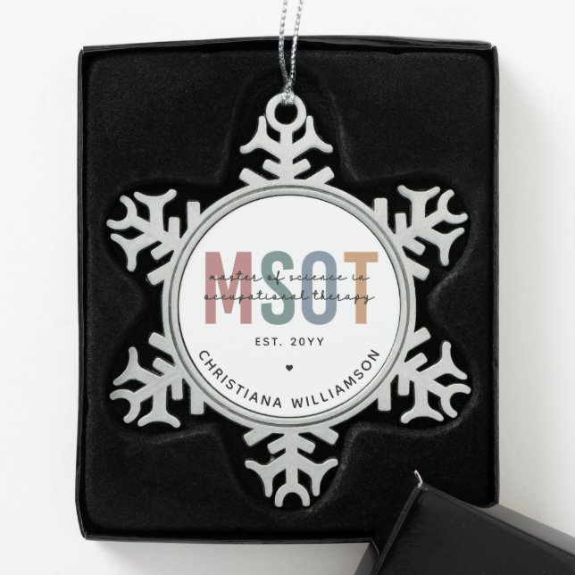 MSOT-Master für Berufstherapie Schneeflocken Zinn-Ornament (Box)