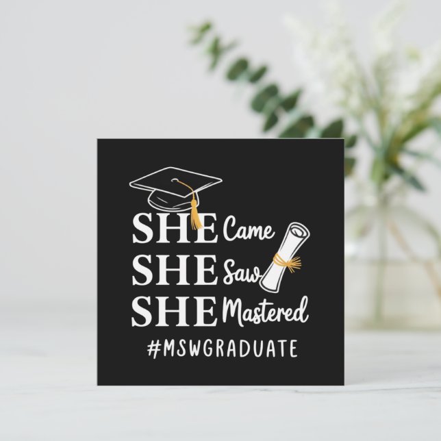 MSW Master-Abschluss Master of Social Work Absolve Einladung (Stehend Vorderseite)