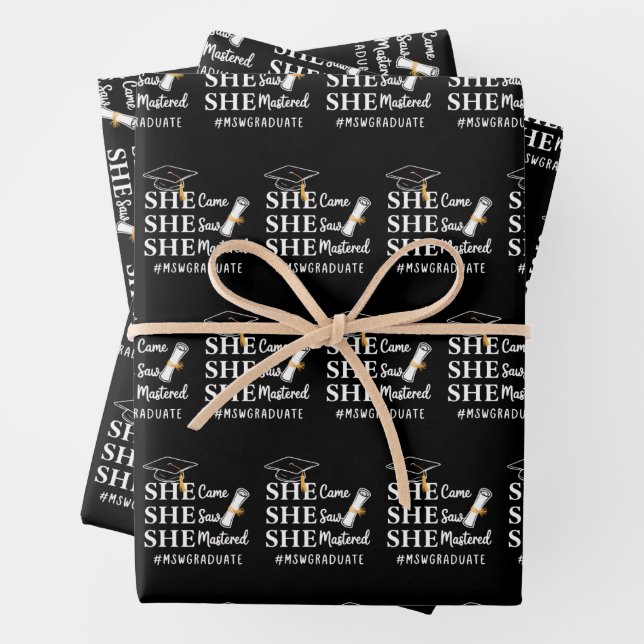 MSW Master-Abschluss Master of Social Work Absolve Geschenkpapier Set (Beispiel)