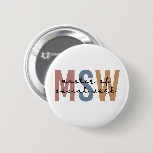 MSW Master of Social Work Retro Abschluss Button