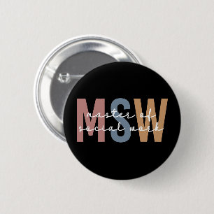 MSW Master of Social Work Retro Abschluss Button