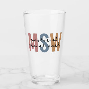 MSW Master of Social Work Retro Abschluss Glas