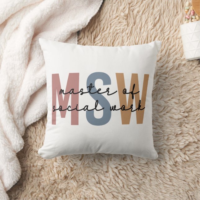 MSW Master of Social Work Retro Abschluss Kissen (Decke)