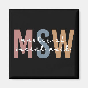 MSW Master of Social Work Retro Abschluss Magnet