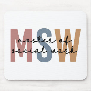MSW Master of Social Work Retro Abschluss Mousepad