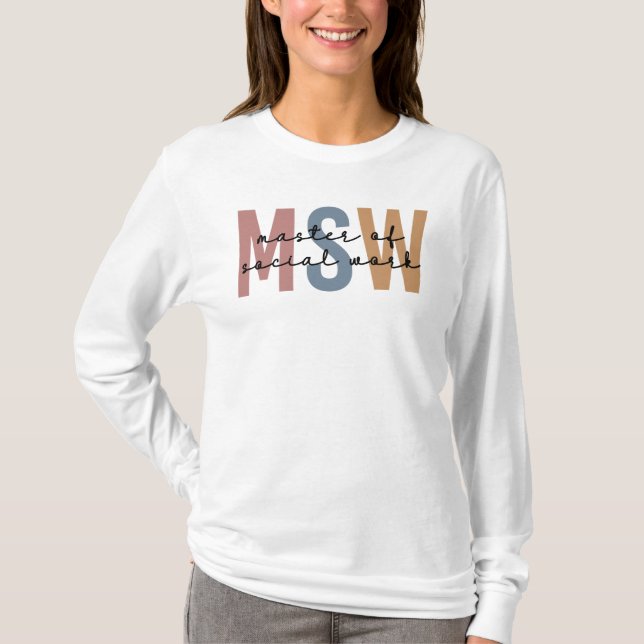 MSW Master of Social Work Retro Abschluss T-Shirt (Vorderseite)