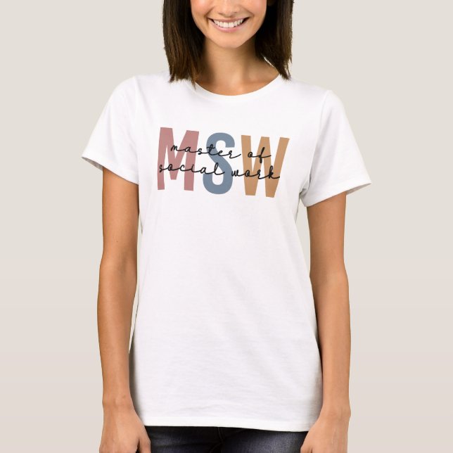 MSW Master of Social Work Retro Abschluss T-Shirt (Vorderseite)