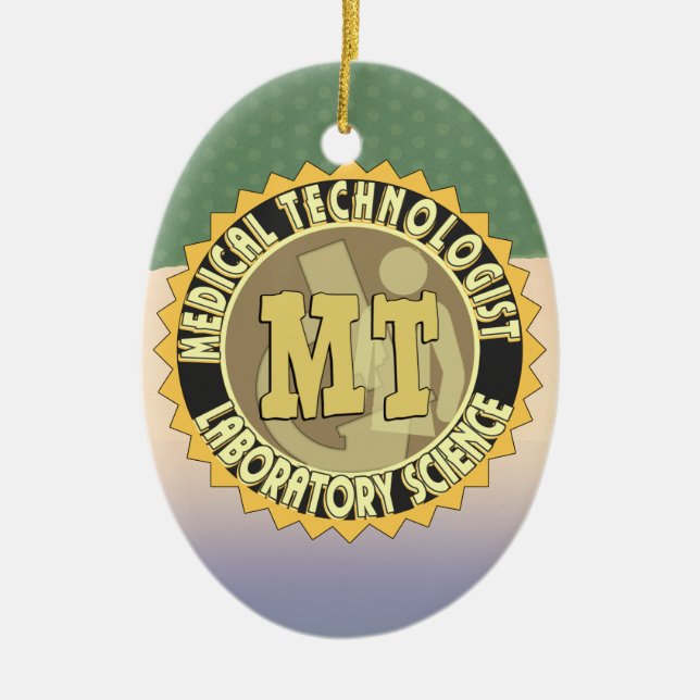 MT ABZEICHEN MEDICAL TECHNOLOGIST - LABOR KERAMIKORNAMENT (Vorne)
