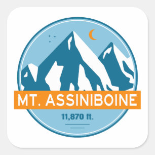 Mt. Assiniboine Sterne Mond Quadratischer Aufkleber