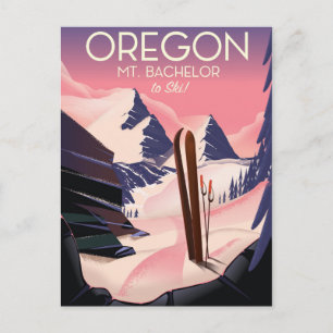 Mt.Bachelor Oregon Skireiseplakat Postkarte
