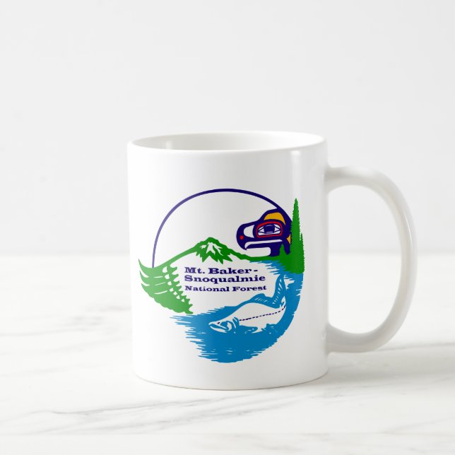 Mt Baker - Logo der Snoqualmie National Forest Kaffeetasse (Rechts)