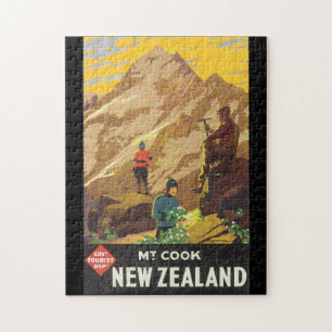 Mt Cook Neuseeland Vintage-Reiseposter Puzzle