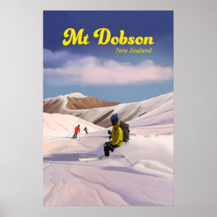 Mt Dobson Skigebiet Reiseplakat Poster