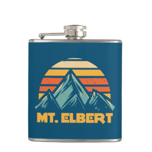 Mt. Elbert Colorado Retro Türkis Flachmann