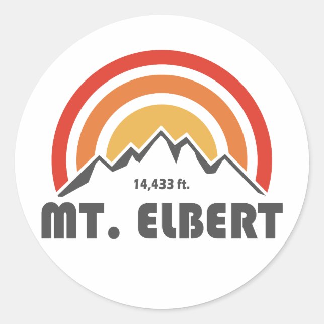 Mt. Elbert Runder Aufkleber (Vorderseite)