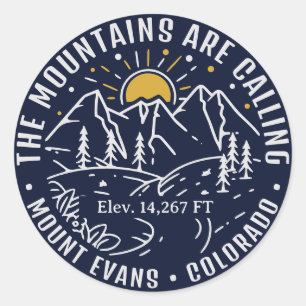 Mt Evans Mountain Adventure Camping Lage Runder Aufkleber