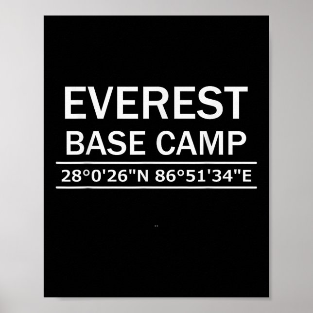 Mt Everest Base Camp Coordinates  Poster (Vorne)