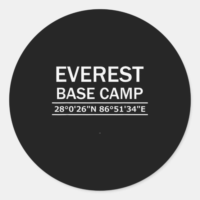 Mt Everest Basislager Koordinaten  Runder Aufkleber (Vorderseite)