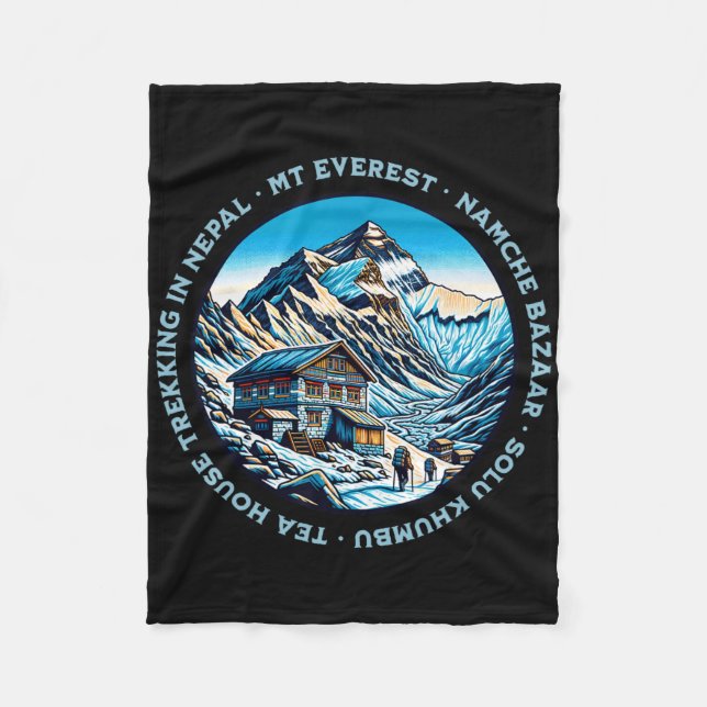 Mt Everest Namche Bazaar Teestube Trekking Nepal  Fleecedecke (Vorderseite)