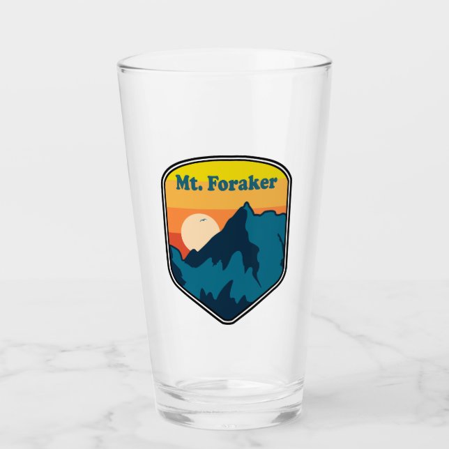 Mt. Foraker Alaska Sonnenaufgang Glas (Vorderseite)