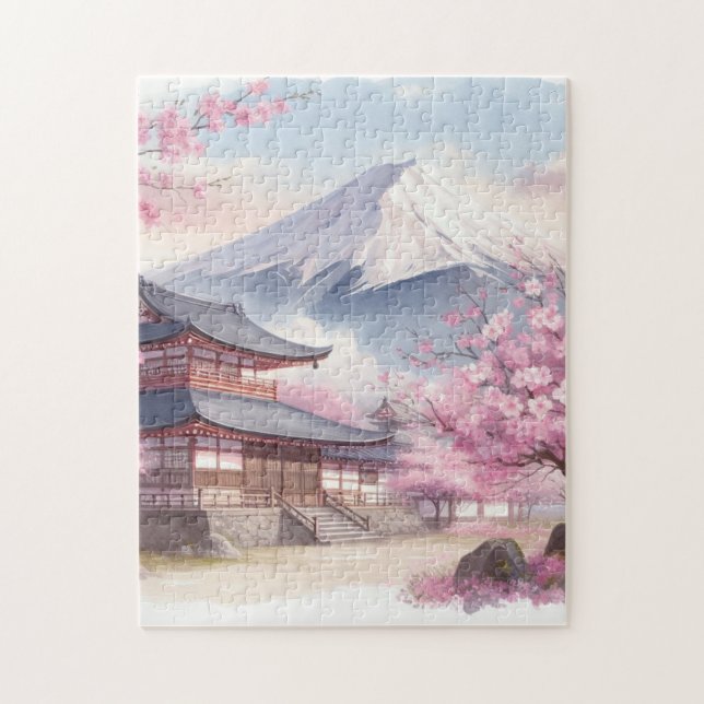 Mt. Fuji in Bloom – Sakura Puzzle (Vertikal)