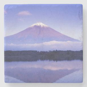 Mt. Fuji mit Linsenwolke, Motosu-See, Steinuntersetzer