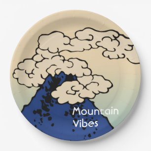 Mt. Fuji mit Wolken Fügen Sie Ihren Namen hinzu Pappteller