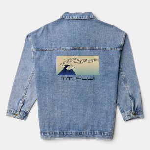 Mt. Fuji mit Wolken Landschaft Jeansjacke