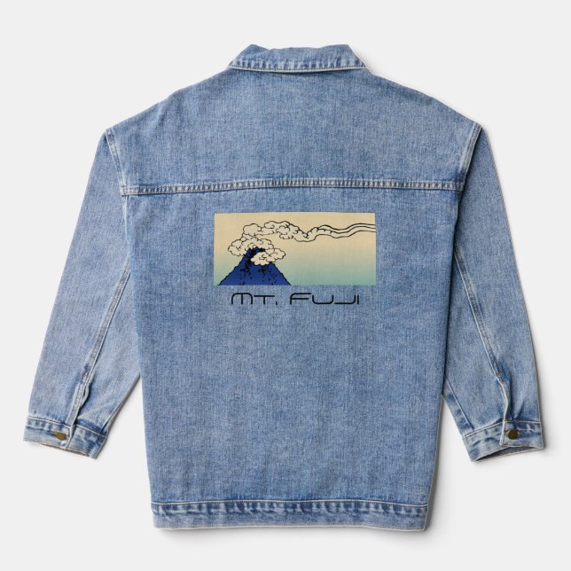 Mt. Fuji mit Wolken Landschaft  Jeansjacke (Rückseite)