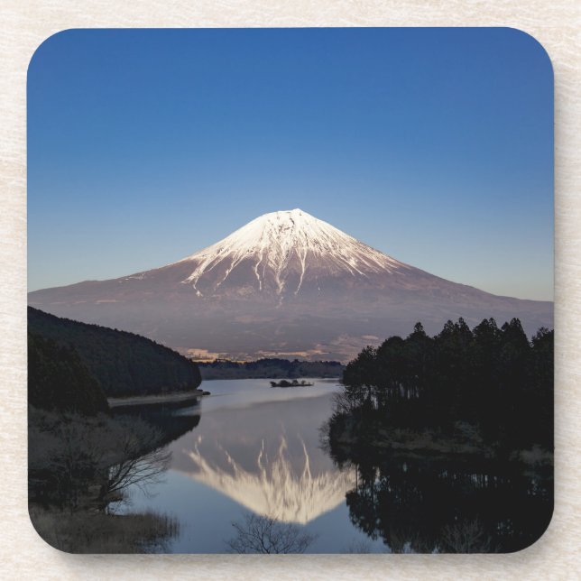 Mt Fuji Seereflektion Getränkeuntersetzer (Vorderseite)
