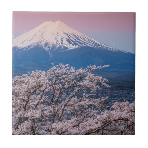 Mt Fuji und Kirschblüten Fliese
