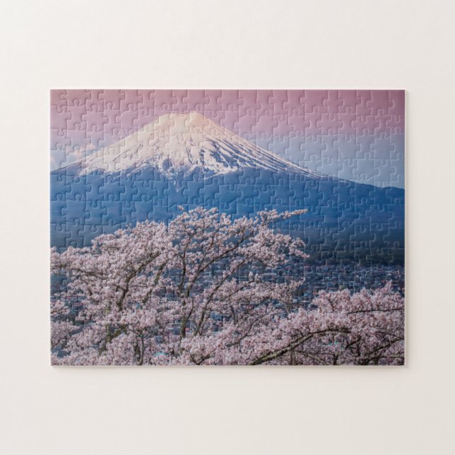Mt Fuji und Kirschblüten Puzzle (Horizontal)