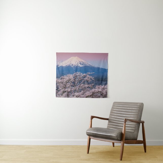 Mt Fuji und Kirschblüten Wandteppich (Beispiel (Horizontal))