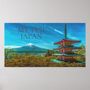 Mt. Fuji Volcano Japan Pagoda Poster