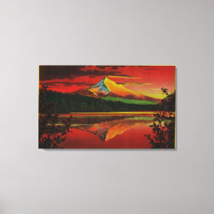 Mt. Haube am Sonnenaufgang von verlorenem See, Leinwanddruck
