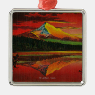 Mt. Haube am Sonnenaufgang von verlorenem See, Ornament Aus Metall