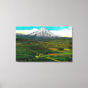 Mt. Haube von Hood River ValleyHood Fluss ODER Leinwanddruck