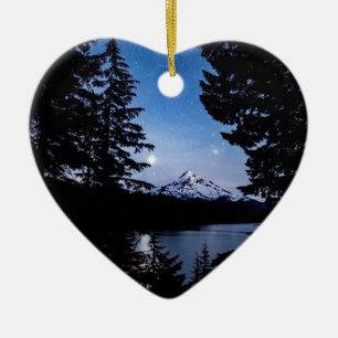 Mt Hood at Lost Lake Festival Keramik Ornament