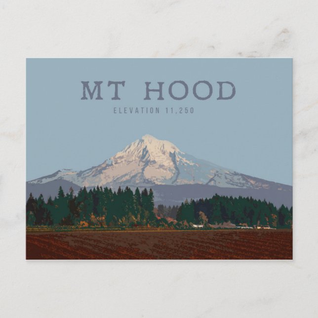 Mt-Hood-Karte Postkarte (Vorderseite)