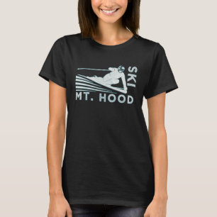 Mt Hood Oregon Illustration Vintage Schnee Ski T-Shirt