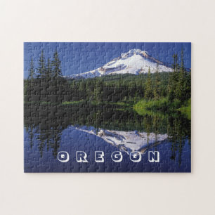 Mt. Hood, Oregon, Lake Reflection Scenic Foto Puzzle