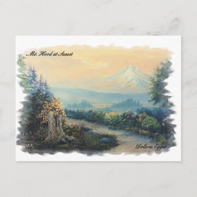 Mt Hood Oregon Original Prints Dolores Egger Postkarte (Vorderseite)