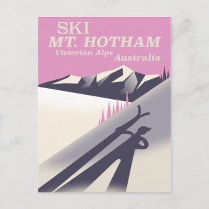 Mt. Hotham, viktorianisches Alpen-Skiplakat. Postkarte