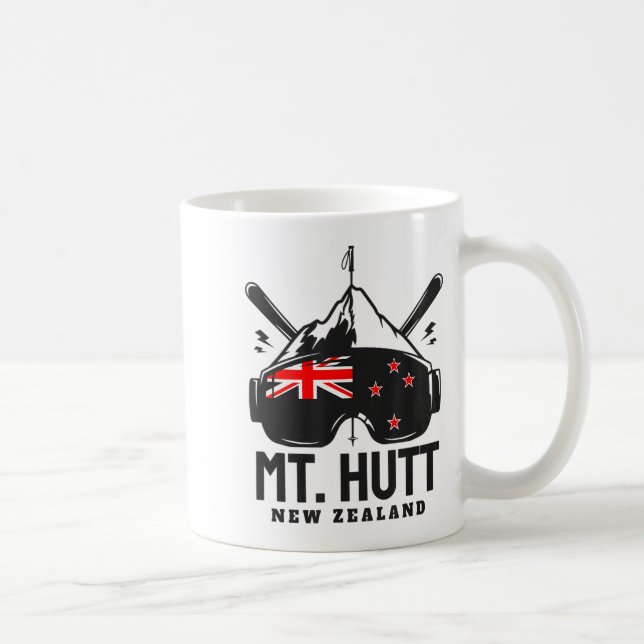 Mt Hutt New Zealand Ski Resort Retro Skiing  Kaffeetasse (Rechts)