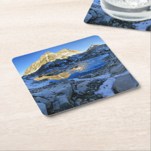 Mt Izaak Walton über dem Bighorsee Sunrise - Sierr Rechteckiger Pappuntersetzer